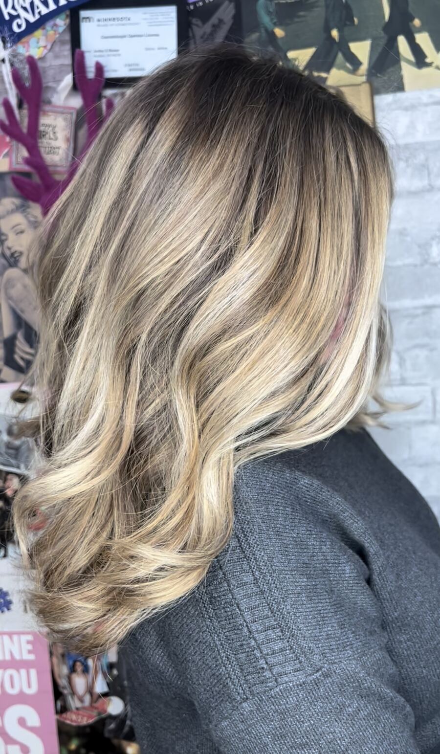 Warm dimensional blonde balayage