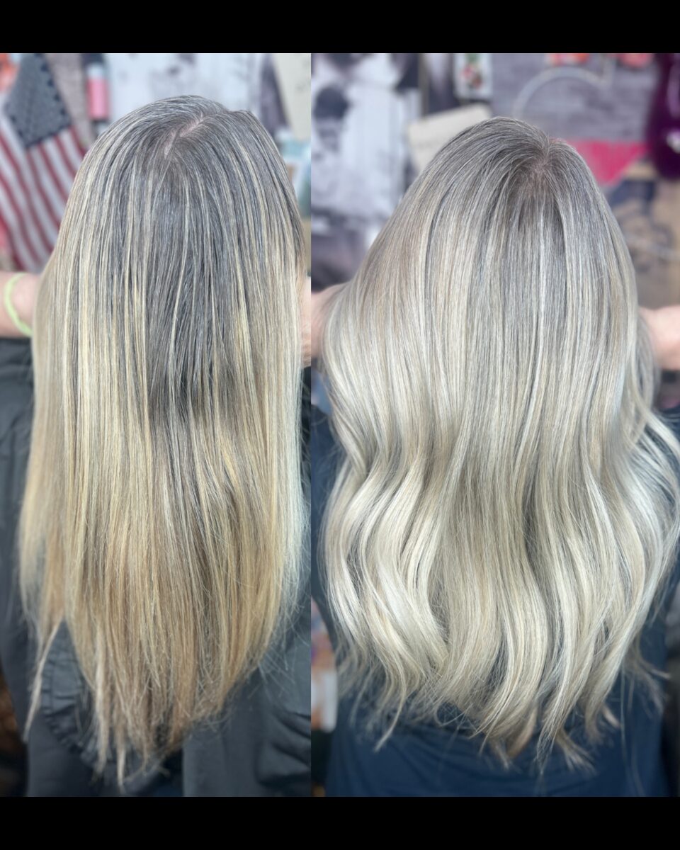 Before and after gray blend and color transformation